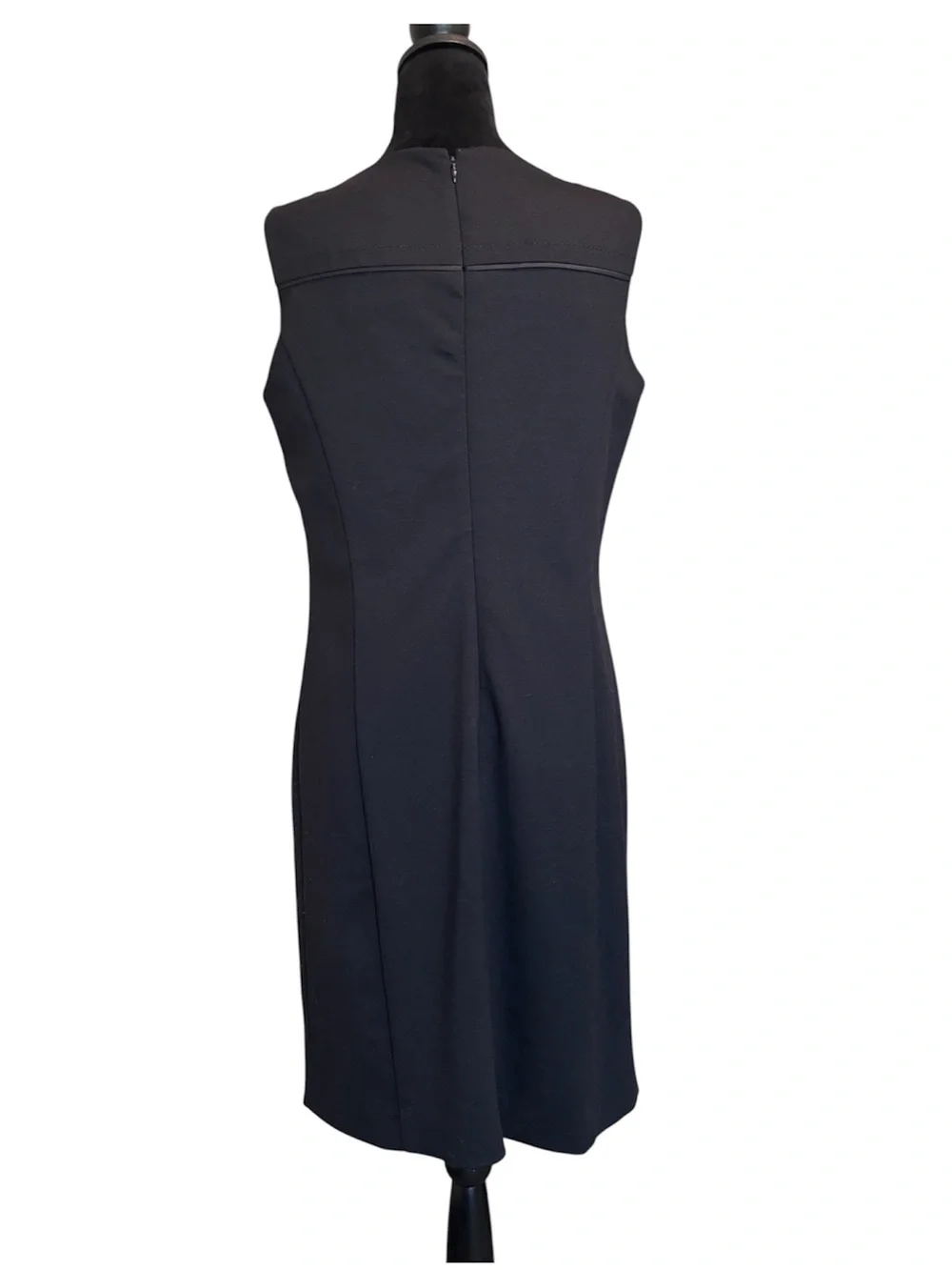 Coldwater Creek Sleeveless Black Midi Sheath Lined Rayon Tank Dress Medium 10/12